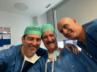 PROFESORES DE CIRUGIA. Dr MANUEL DURAN, Dr. ENRIQUE GLUCKMANN Y Dr. OSCAR VIDAL